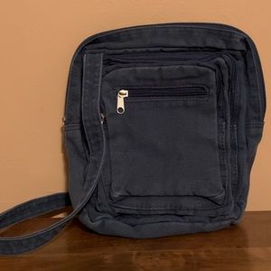 Distressed Navy Blue Canvas Bag